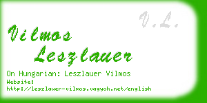 vilmos leszlauer business card